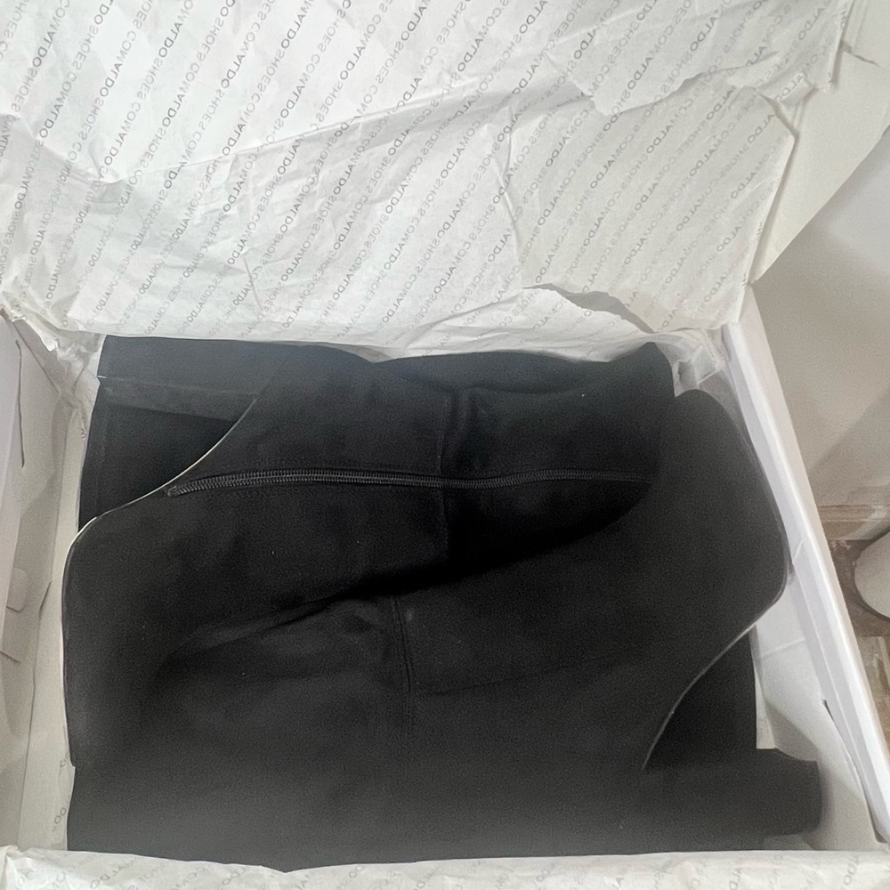 Aldo Sleek Black Over-the-Knee Boots - Picture 6 of 15